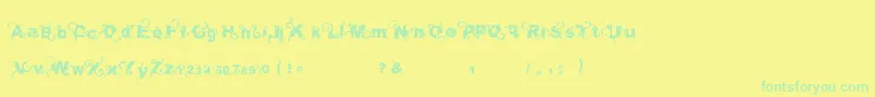 Curlytype Font – Green Fonts on Yellow Background