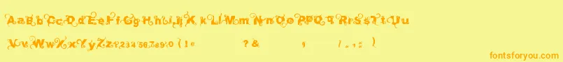 Curlytype Font – Orange Fonts on Yellow Background