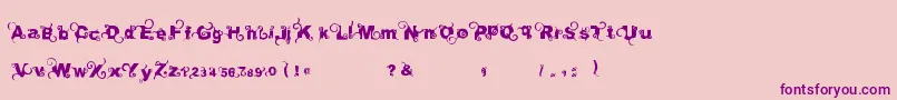 Curlytype Font – Purple Fonts on Pink Background