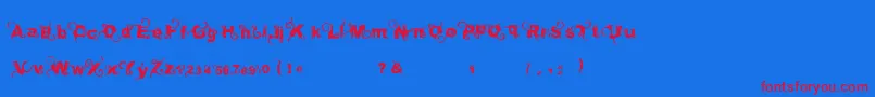 More about Curlytype Font Curlytype Font – Red Fonts on Blue Background