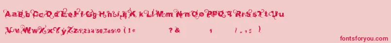Czcionka Curlytype – czerwone czcionki na różowym tle