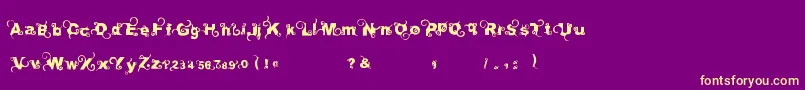 Curlytype Font – Yellow Fonts on Purple Background