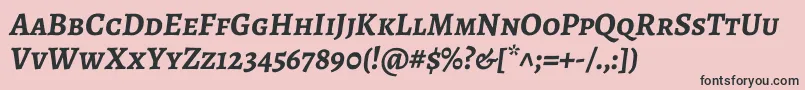 AlegreyascBolditalic Font – Black Fonts on Pink Background