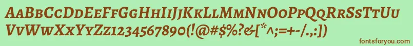 AlegreyascBolditalic Font – Brown Fonts on Green Background