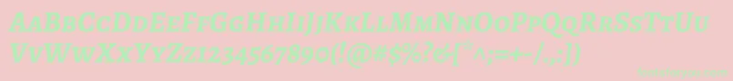 AlegreyascBolditalic Font – Green Fonts on Pink Background