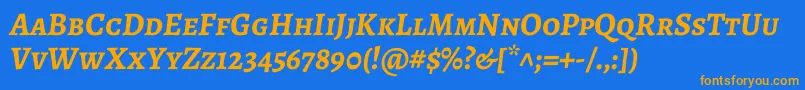 AlegreyascBolditalic Font – Orange Fonts on Blue Background