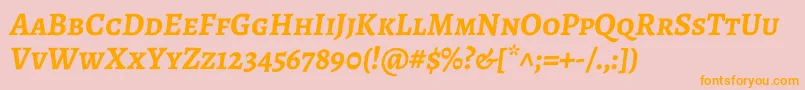 AlegreyascBolditalic Font – Orange Fonts on Pink Background
