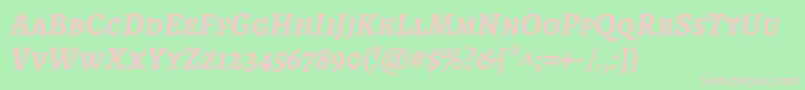 AlegreyascBolditalic Font – Pink Fonts on Green Background