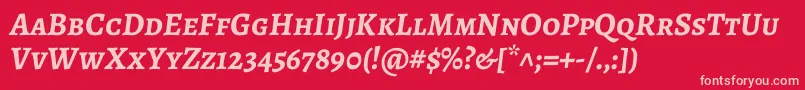 AlegreyascBolditalic Font – Pink Fonts on Red Background