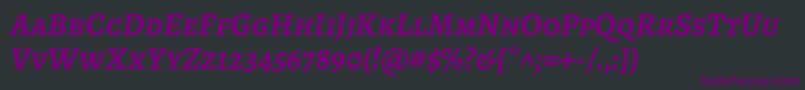 AlegreyascBolditalic Font – Purple Fonts on Black Background