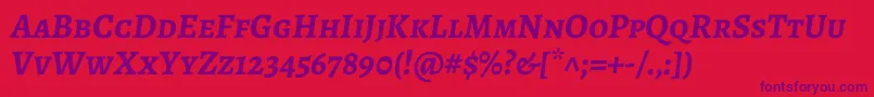 AlegreyascBolditalic Font – Purple Fonts on Red Background
