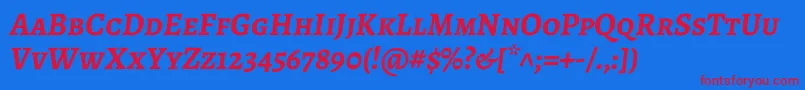 AlegreyascBolditalic Font – Red Fonts on Blue Background