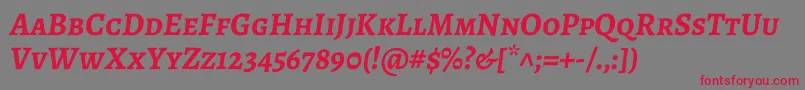 AlegreyascBolditalic Font – Red Fonts on Gray Background