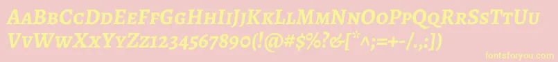 AlegreyascBolditalic Font – Yellow Fonts on Pink Background