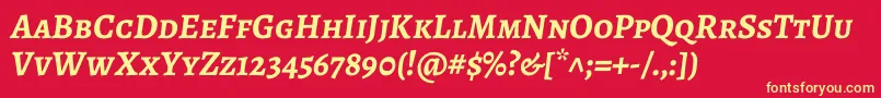 AlegreyascBolditalic Font – Yellow Fonts on Red Background