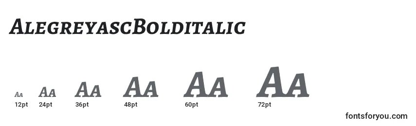 AlegreyascBolditalic Font Sizes