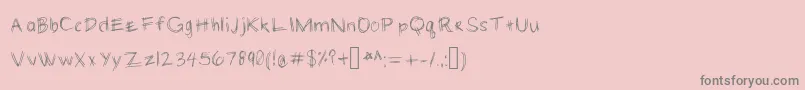 フォントHashed – ピンクの背景に灰色の文字