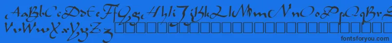 CaliphRegular Font – Black Fonts on Blue Background