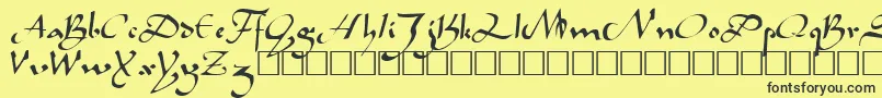 CaliphRegular Font – Black Fonts on Yellow Background