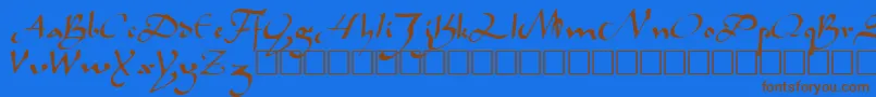 CaliphRegular Font – Brown Fonts on Blue Background