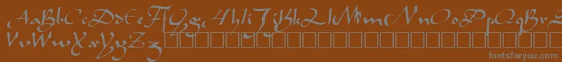 CaliphRegular-Schriftart – Graue Schriften auf braunem Hintergrund
