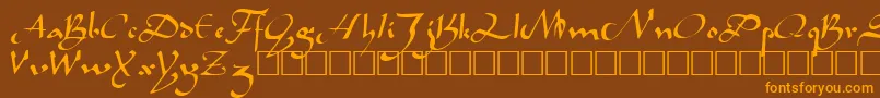 CaliphRegular Font – Orange Fonts on Brown Background