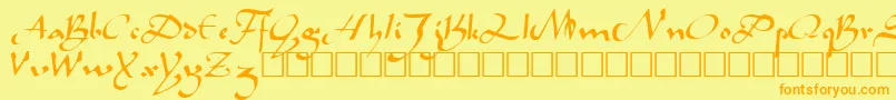 CaliphRegular Font – Orange Fonts on Yellow Background