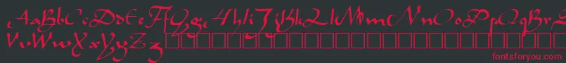 CaliphRegular Font – Red Fonts on Black Background