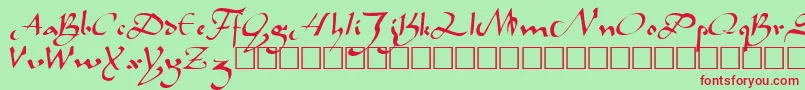 CaliphRegular Font – Red Fonts on Green Background