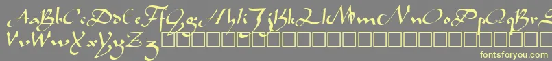 CaliphRegular Font – Yellow Fonts on Gray Background