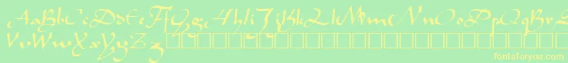 CaliphRegular Font – Yellow Fonts on Green Background