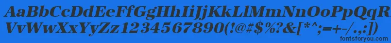 UrwantiquatextbolOblique Font – Black Fonts on Blue Background