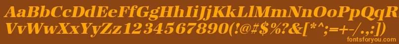 UrwantiquatextbolOblique Font – Orange Fonts on Brown Background