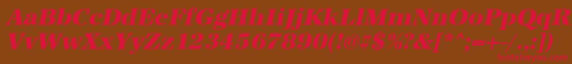 UrwantiquatextbolOblique Font – Red Fonts on Brown Background