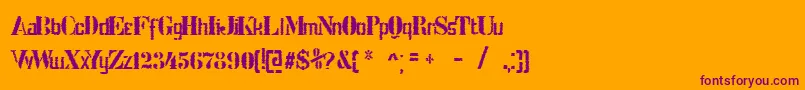 StencilIntellectaTrashFree Font – Purple Fonts on Orange Background