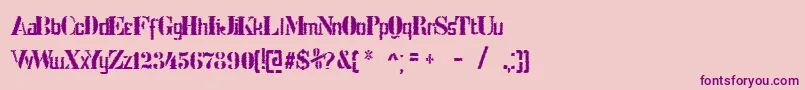StencilIntellectaTrashFree Font – Purple Fonts on Pink Background