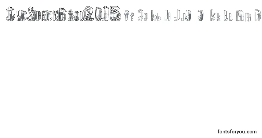 Schriftart TheSuperRyal2015 – Alphabet, Zahlen, spezielle Symbole