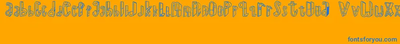 TheSuperRyal2015-Schriftart – Blaue Schriften auf orangefarbenem Hintergrund