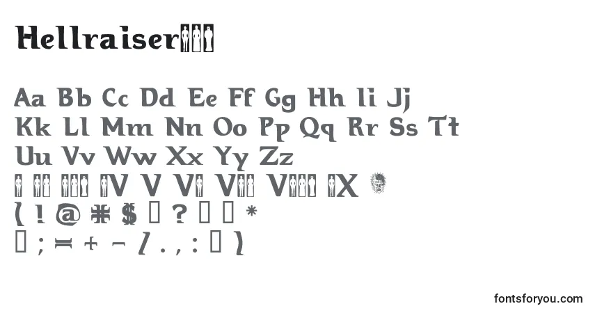 Schriftart Hellraiser3 (103597) – Alphabet, Zahlen, spezielle Symbole