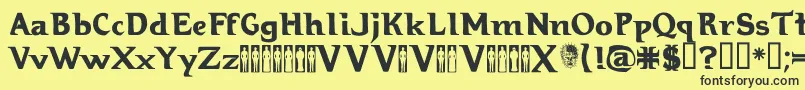 Hellraiser3 Font – Black Fonts on Yellow Background