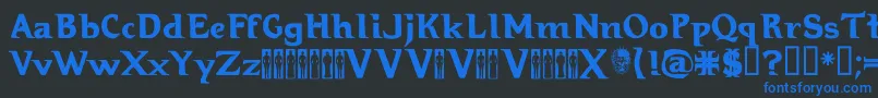 フォントHellraiser3 – 黒い背景に青い文字