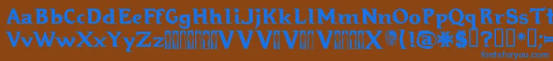 フォントHellraiser3 – 茶色の背景に青い文字