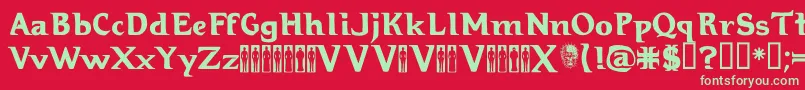 Hellraiser3 Font – Green Fonts on Red Background