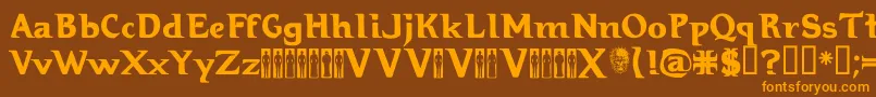 Hellraiser3 Font – Orange Fonts on Brown Background