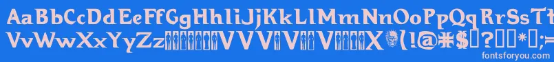 Hellraiser3 Font – Pink Fonts on Blue Background