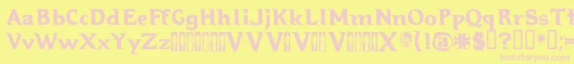 Hellraiser3 Font – Pink Fonts on Yellow Background