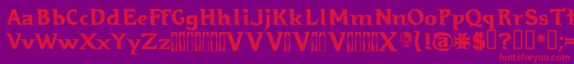 Hellraiser3 Font – Red Fonts on Purple Background