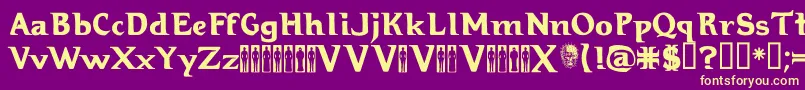 Hellraiser3 Font – Yellow Fonts on Purple Background