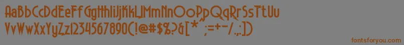 フォントElectrorocketBold – 茶色の文字が灰色の背景にあります。