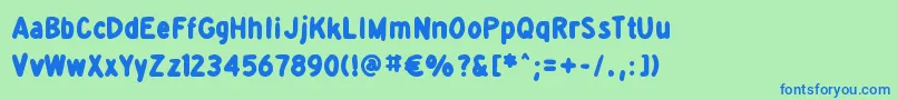 Detourdork Font – Blue Fonts on Green Background